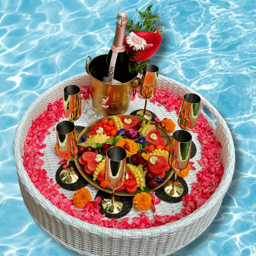 Giant Floating Fruit Platter – Tropical Bali Villa Experience